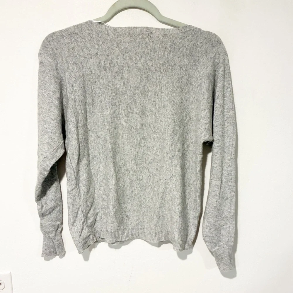 Bianco & Blu Made in Italy Grey Wool Cashmere Silk Crewneck‎ Sweater Top Large